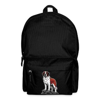 Saint Bernard Dog on Rock Portrait Rescuer - Backpack - black - Front