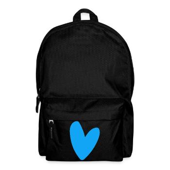 Cœur bleu style rétro néon frappant - Sac à dos - noir - Devant