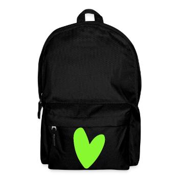 Neon-Grünes Herz-Icon Minimal retro style - Rucksack - Schwarz - Vorne