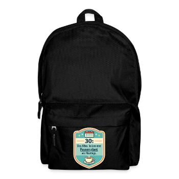 30: Pausenplan wie Meetings Badge - Rucksack - Schwarz - Vorne