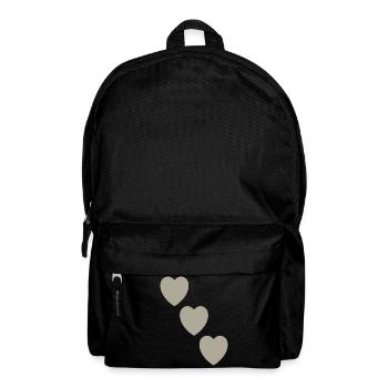 Trois Cœurs Greige | Conception minimale - Sac à dos - noir - Devant