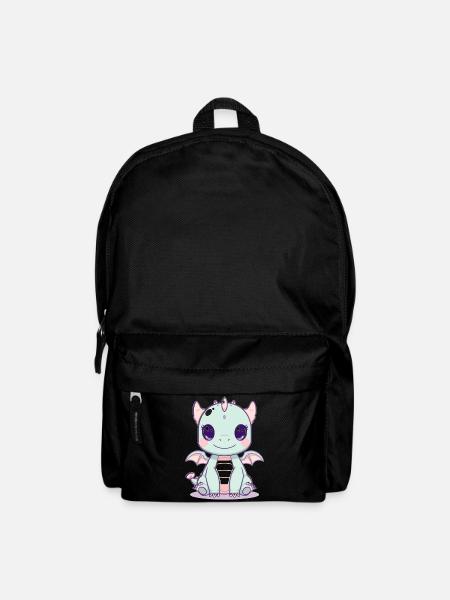 Mint dragon with wings - Backpack - black
