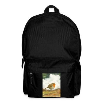 Rotkehlchen im Aquarell Stil - von Jörg Langhans - Rucksack - Schwarz - Vorne