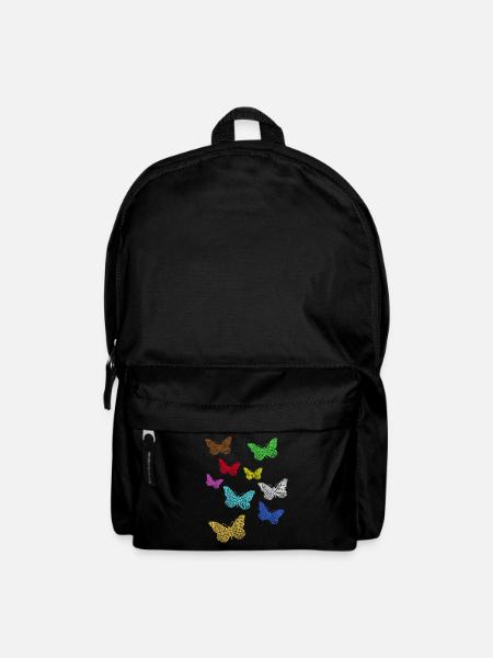 Neon Schmetterlinge - Rucksack - Schwarz