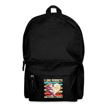 I Like Ferrets And Maybe 3 People Funny Ferret - Rucksack - Schwarz - Vorne