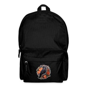Krähe Halloween Herbst Kürbis Rosen - Rucksack - Schwarz - Vorne