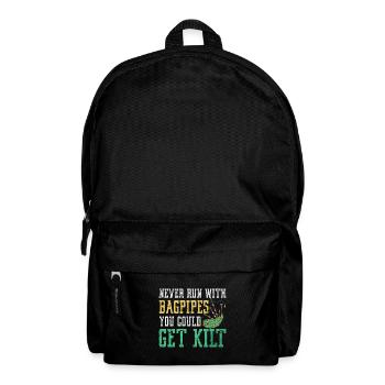 Grüner Kilt Grafik - Rucksack - Schwarz - Vorne