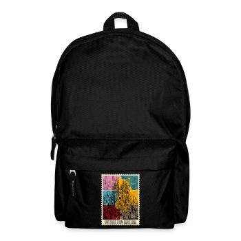 Barcelona Spain City Skyline Stamp Colorful - Backpack - black - Front