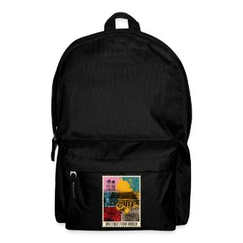 Munich Germany City Skyline Stamp - Backpack - black - Front