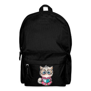 Katze Lesen Bücher Buch - Rucksack - Schwarz - Vorne