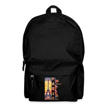 Paris, Tour Eiffel, France, Ville, Horizon, Art - Sac à dos - noir - Devant