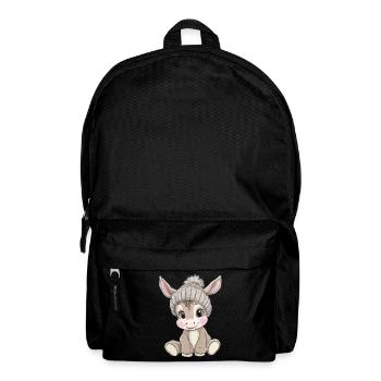 Âne mignon mignon bébé enfants animal dessin animé - Sac à dos - noir - Devant