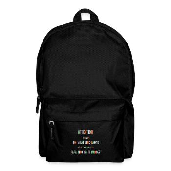 attention je suis un dinosaure papa va te manger - Sac à dos - noir - Devant