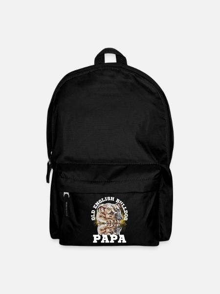 BULLDOG PAPA - Dog Sayings Dog Dogs Bulldog - Backpack - black
