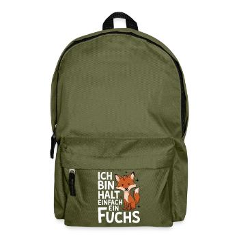 Fuchs Füchse Wildtier Waldtier Rotfuchs - Rucksack - Olivgrün - Vorne