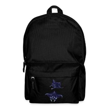 Manta ray motif illustration sea creatures - Backpack - black - Front