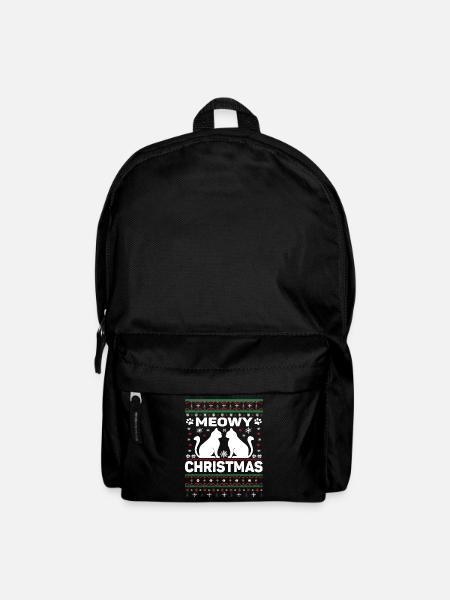 Meowy Christmas - Rucksack - Schwarz