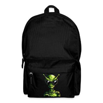 Cool Green Alien - Alien avec des lunettes de soleil - Sac à dos - noir - Devant