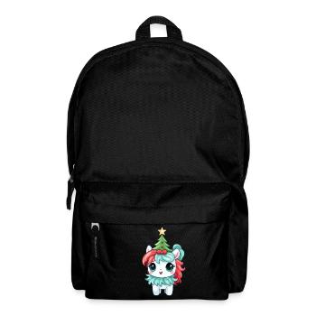 Christmas unicorn with fir tree and - Backpack - black - Front