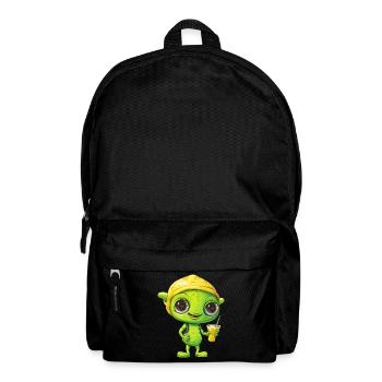 Refreshing Alien Lemon Drink: Green & Yellow - Backpack - black - Front