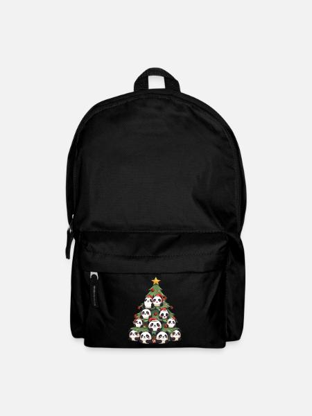 Panda de Noël - Un arbre de Noël avec un - Sac à dos - noir