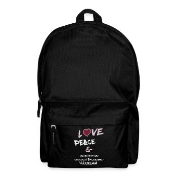 Love Peace et Beurre de cacahuète-chocolat-glace - Sac à dos - noir - Devant