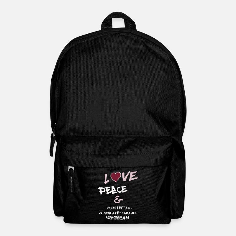 Love Peace and Peanutbutter-chocolate-icecream - Rucksack - Schwarz