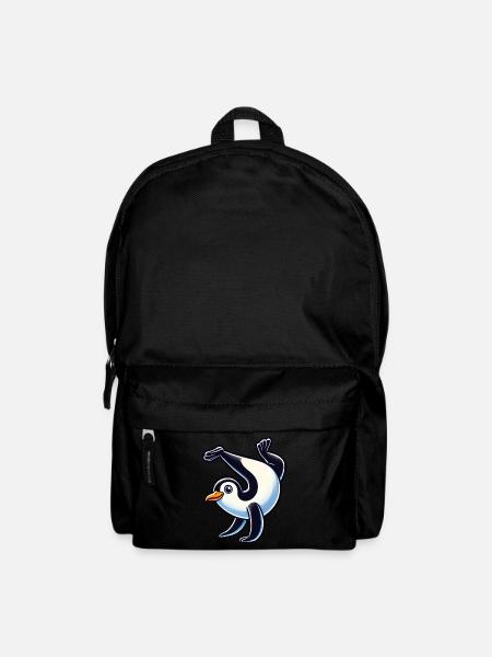 Pinguin Handstand süß Comic Gymnastik - Rucksack - Schwarz