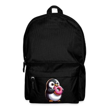 Süßer Pinguin Donut Cartoon Verrückte Süßigkeit - Rucksack - Schwarz - Vorne