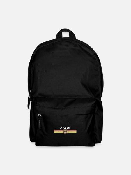 Frankreich touristische Region Normandie Flagge - Rucksack - Schwarz