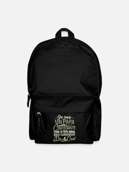 T-shirt Chasse - Papa Chasseur Plus Cool - Sac à dos - noir