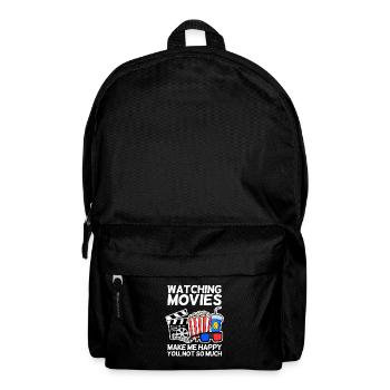 Film Kino Spruch Fernsehen Geschenk Popcorn - Rucksack - Schwarz - Vorne