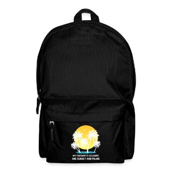 Palmen Sommer Sonnenuntergang Meer Lieblingsfarben - Rucksack - Schwarz - Vorne