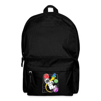 Astronaut in space with rocket - Backpack - black - Front