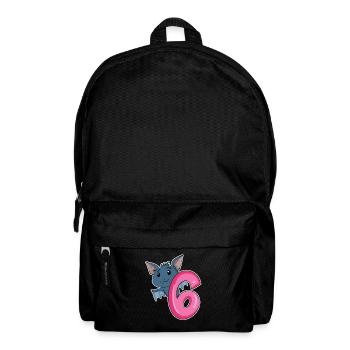 6 years old - 6th birthday - bat motif - Backpack - black - Front