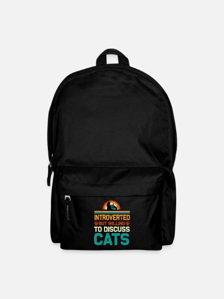 Introverted But Willing to Discuss Cats, Funny - Backpack - black
