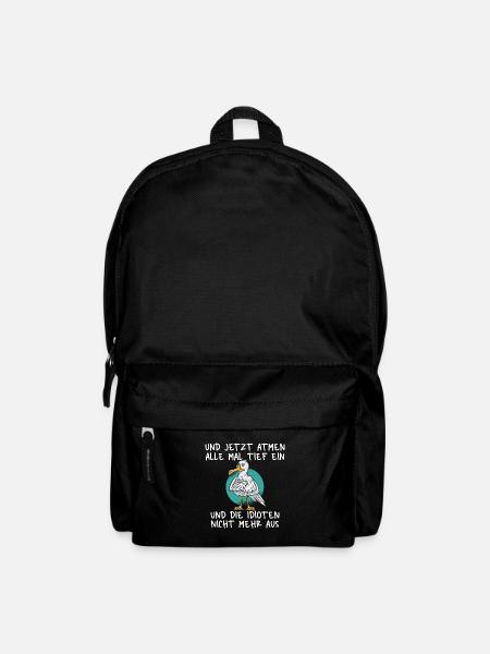 Einatmen Ausatmen Idioten Möwe - Rucksack - Schwarz