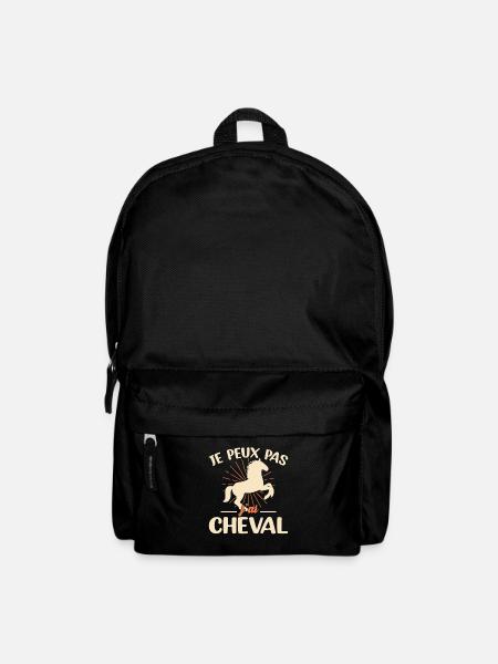 Je Peux Pas J'ai Cheval Équitation Cavalier Poney - Sac à dos - noir