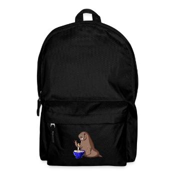 Funny Japanese Kawaii Ramen Noodles Walrus - Backpack - black - Front