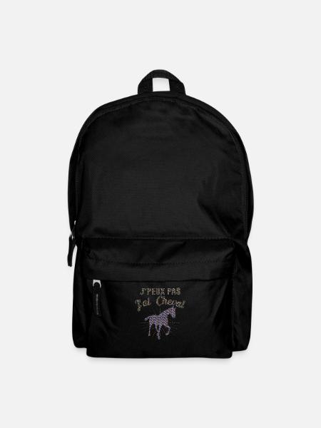Cheval Équitation Poney Anniversaire Jument Cadeau - Sac à dos - noir