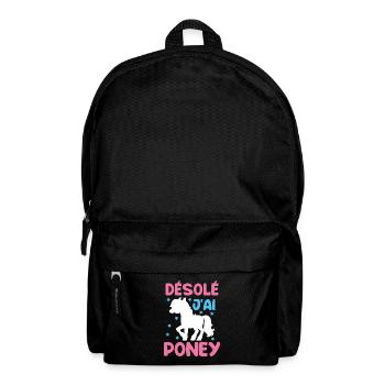 Cheval Poney Équitation Anniversaire Licorne Pony - Sac à dos - noir - Devant