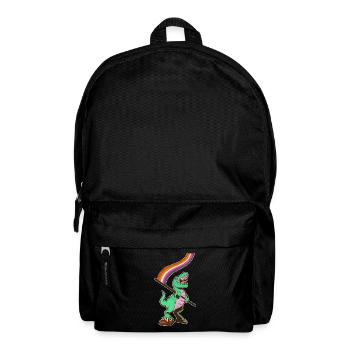 LGBTQ-Flagge - Dinosaurier-Lesbe - Rucksack - Schwarz - Vorne