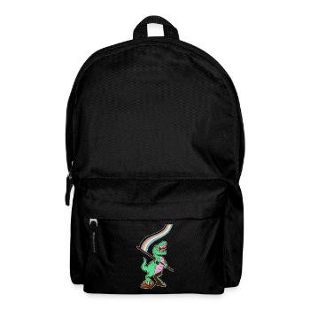 LGBTQ-Flagge - Dinosaurier-Polygender - Rucksack - Schwarz - Vorne