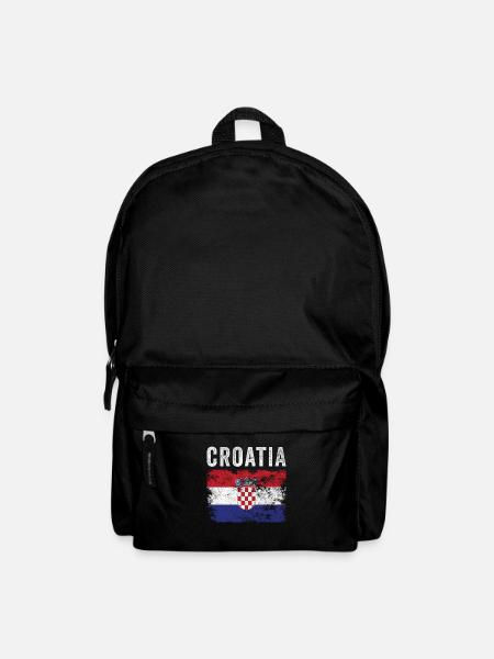 Croatia Flag Distressed - Croatian Flag - Backpack - black