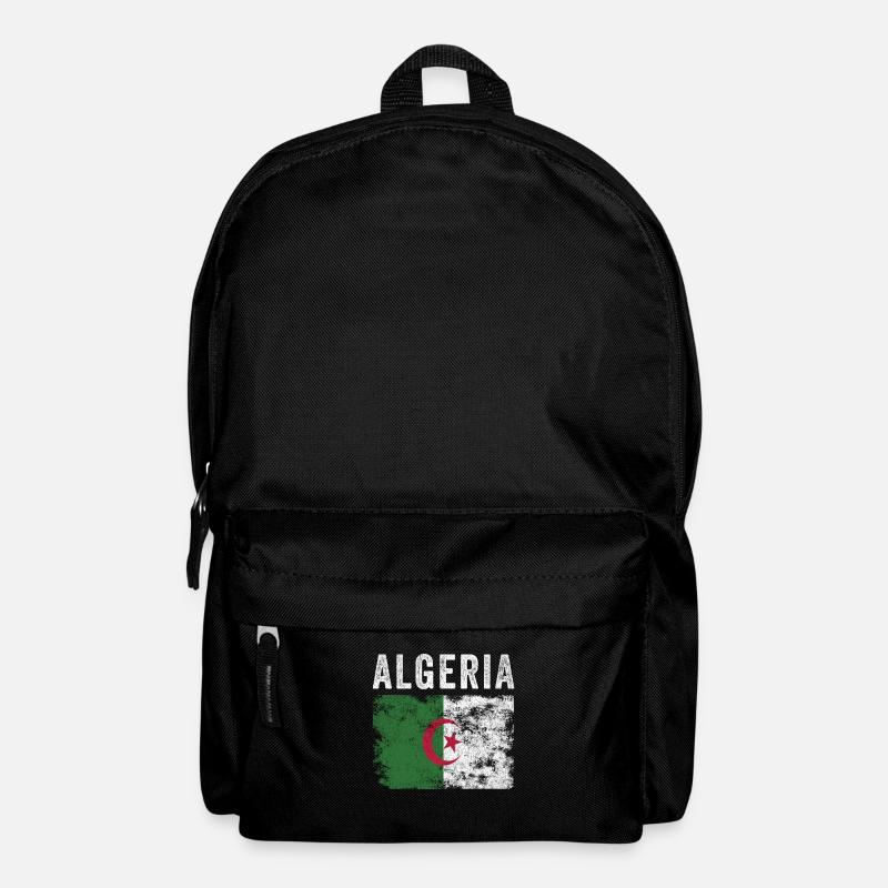 Algeria Flag Distressed - Algerian Flag - Backpack - black