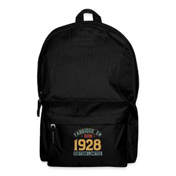 Fabriqué En Juin 1928 Anniversaire Cadeau Vintage - Sac à dos - noir - Devant