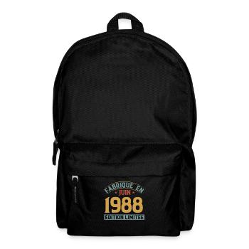 Fabriqué En Juin 1988 Anniversaire Cadeau Vintage - Sac à dos - noir - Devant