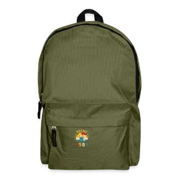 Mars 1981 Anniversaire Idée Cadeau Vintage 1981 - Sac à dos - vert olive - Devant