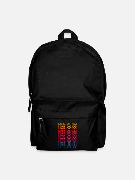 Retro Nostalgisch Stadt - Regenbogen Hamburg - Rucksack - Schwarz