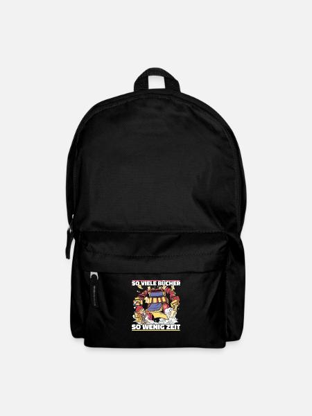 Bücherwurm Leseratte Buch Lesen - Rucksack - Schwarz